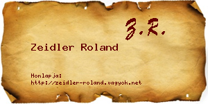 Zeidler Roland névjegykártya