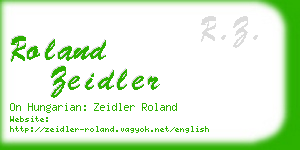 roland zeidler business card